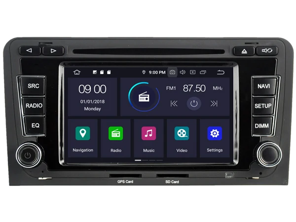 RUISO 4g+ 64g 8-Core автомобильный DVD плеер Android 9,0 для AUDI A3 автомобильный мультимедийный DVD Авто Радио Стерео 1080P GPS wi-fi DVR dab obd ips