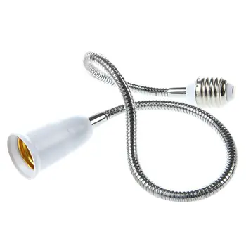 

E27 to E27 Light Lamp Bulb Flexible Extension Adaptor Converter (White,60cm)