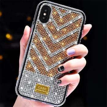 

Luxury Fashion Glitter Shining Cases Full Diamond For iPhone 6S 7 plus 8Plus TPU Cover Back For iPhone 11 pro max X 6 7 8 Plus