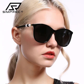 

SIMPRECT Polarized Sunglasses Women 2020 Luxury Pearl Oversized Sunglasses Square Retro Anti-glare Sun Glasses Shades For Women