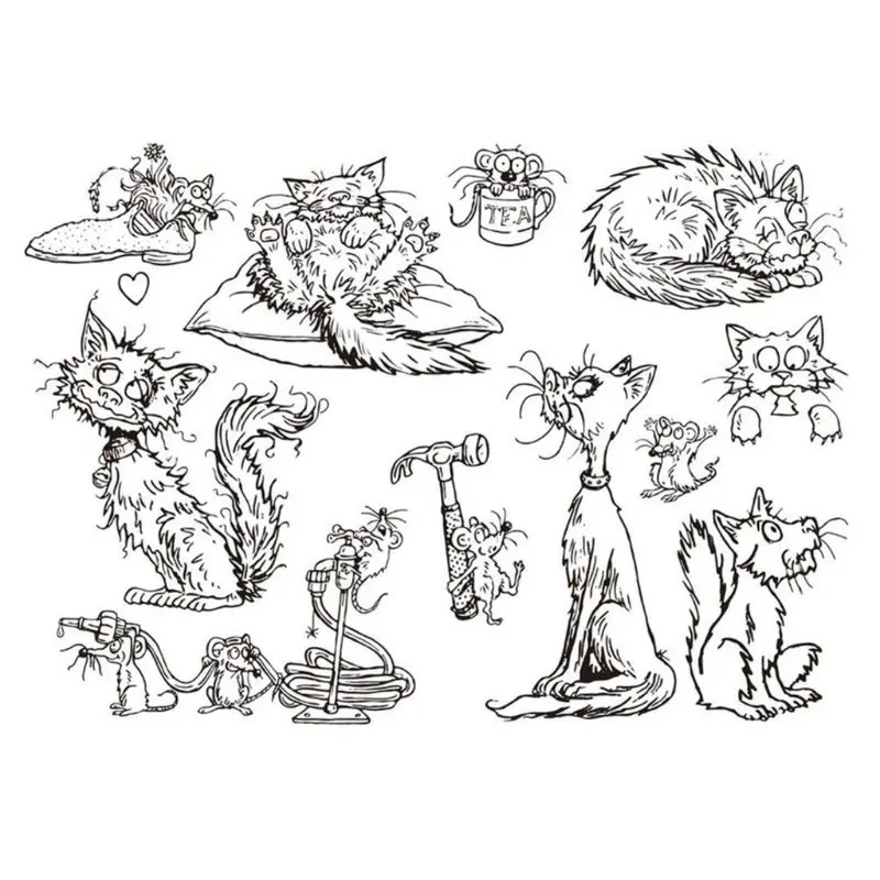 

2020 New Cute Cat Mouse Silicone Seal Stamp DIY Scrapbooking Embossing Photo Album Card