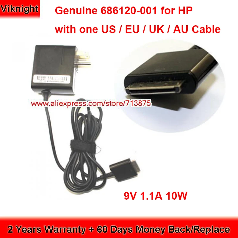Подлинная 10W 9V 1.1A 686120-001 аккумулятор большой емкости 685735-003 адаптер переменного