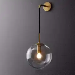 Скандинавский современный винтажный светодиодный настенный ламповый стеклянный шар для ванной комнаты зеркало рядом с лампами Крытый