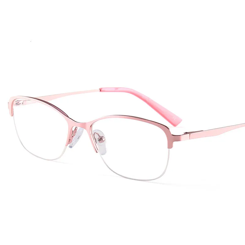 53-16-138 Женские оправы для очков, весенние шарниры, полуоправы, женские винтажные очки, поддельные прозрачные линзы, розовые, красные очки