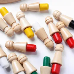Crianças montessori brinquedos educativos de madeira aprendizagem cor sensorial brinquedos memória jogo jogo de xadrez vara jogo de festa para crianças