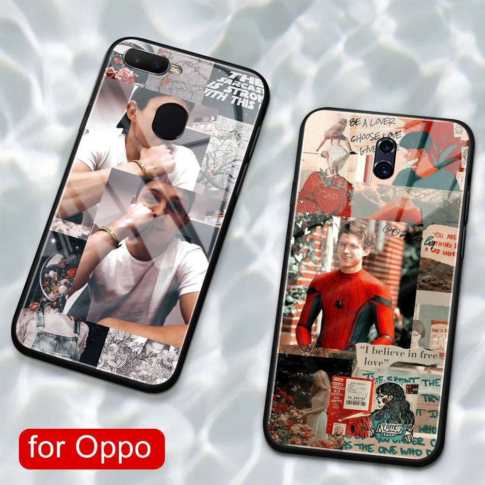 Чехол для Oppo R11s plus Задняя стеклянная крышка Tom Holland чехол R9 R9S R11 R11S Plus R17 R15 F9 Pro Find X A7X