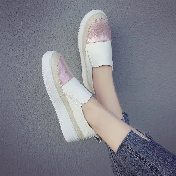 

2018 New Style MacBook WOMEN'S Shoes Slip-on Spring Lazy Versatile Platform Loafers Flat Thick Bottomed Korean-style Shoes