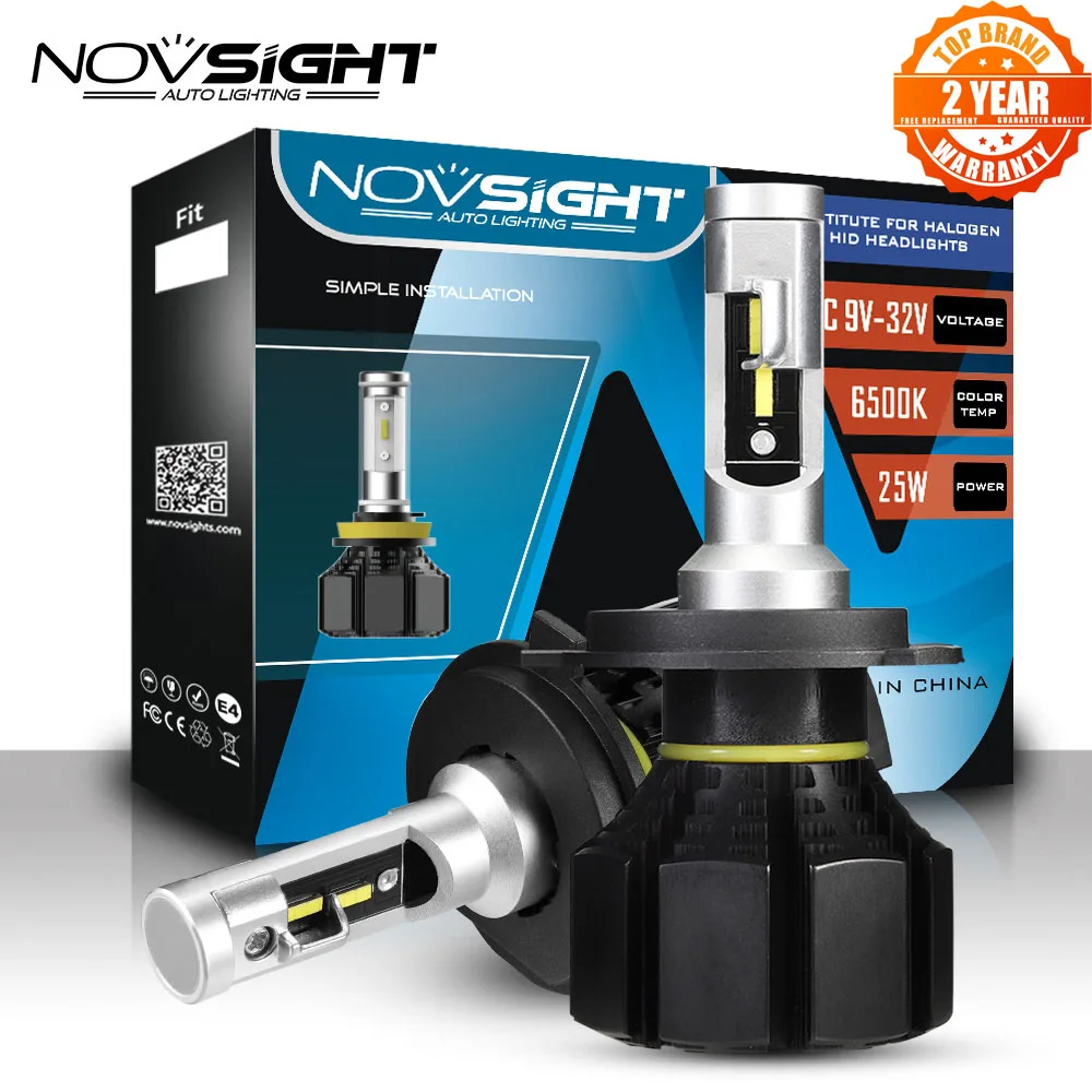 NOVSIGHT H4 H7 H11 H1 H3 9005 9006 автомобиля светодиодный лампы для передних фар (Подол короче