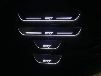 

Acrylic door sill plate strip with led decorative welcome light moving door scuff for jeep grand cherokee srt