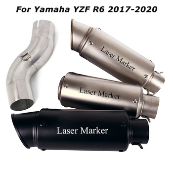 Slip for Yamaha R6 YZF-R6 2017-2020 18 19 Motorcycle Exhaust System Muffler Tips Mid Link Connect Pipe 51mm