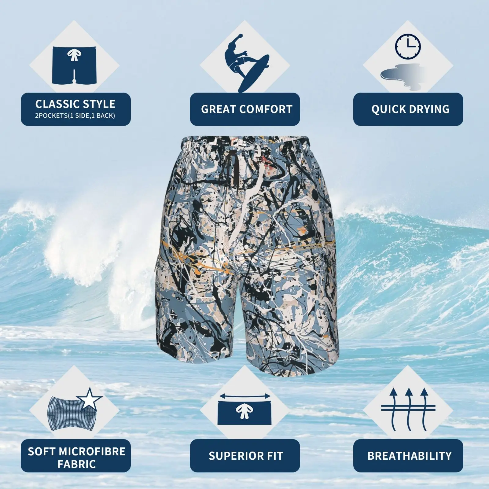 Stone Roses Beach Shorts Men Beach 