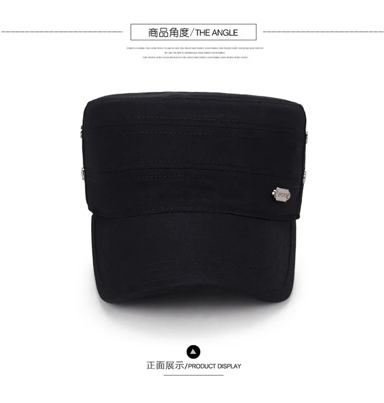 New Style Summer Outdoor Fashion Solid Color Hat Men's Women's Light Board Korean-style Pure Cotton Flat Cap Fashion Sports Sign