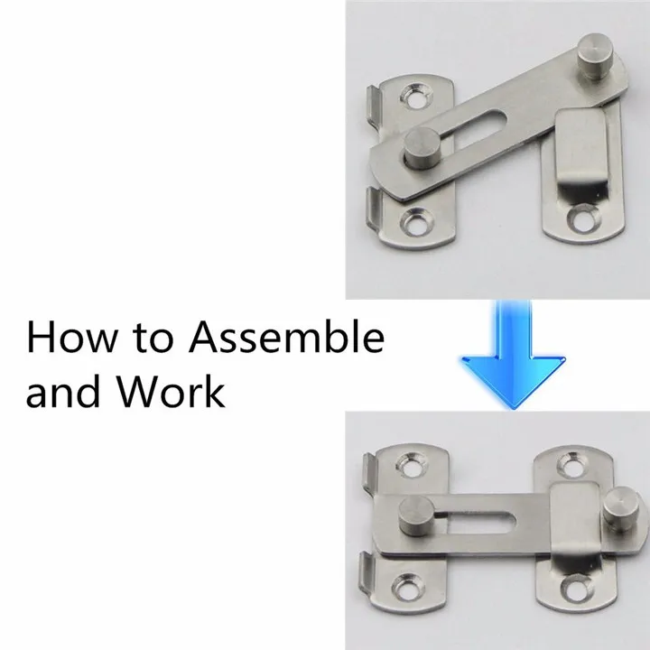 TTLIFE Hasp Latch Stainless Steel Hasp Latch Lock Sliding Door lock for Window Cabinet Fitting Room Accessorries Home Hardware