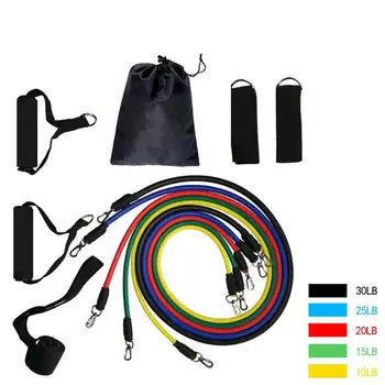

11 PCS Training Resistance Bands Set Fitness Gym Stretch Expander Pull Rope Gym Rubber Pilates Elastic Tubes Workout Equipment