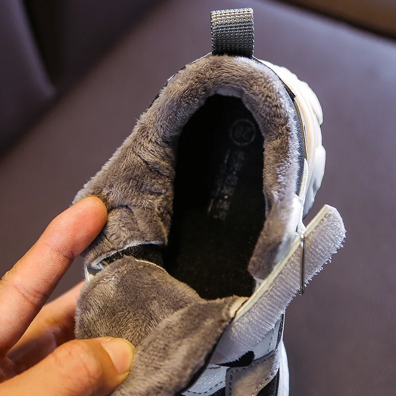 

Dongdaemun Children plus Velvet Leather Dad Shoes Anti-slip Soft-Sole Warm 2019 Autumn And Winter New Products Students