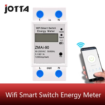 

Digital Electric Consumption kWh Din Rail Smart Energy Meter WiFi Power Meter Watt Remote Switch Control Monitor 110V 220V AC