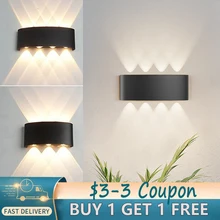 Applique murale LED imperméable conforme à la norme IP65, éclairage d'extérieur, luminaire décoratif d'intérieur et de chambre à coucher, 4/6/8W 