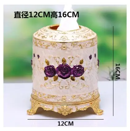 gold white Европейская цилиндрическая металлическая для салфеток, держатель для салфеток, диспенсер для салфеток, чехол для салфеток, mouchoir для украшения рабочего стола ZJH081 - Цвет: gold white