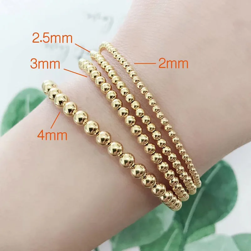 Au750 gold beads diameter 2mm-5mm optional 18k gold accessories Fine jewelry Finding DIY Parts (1)
