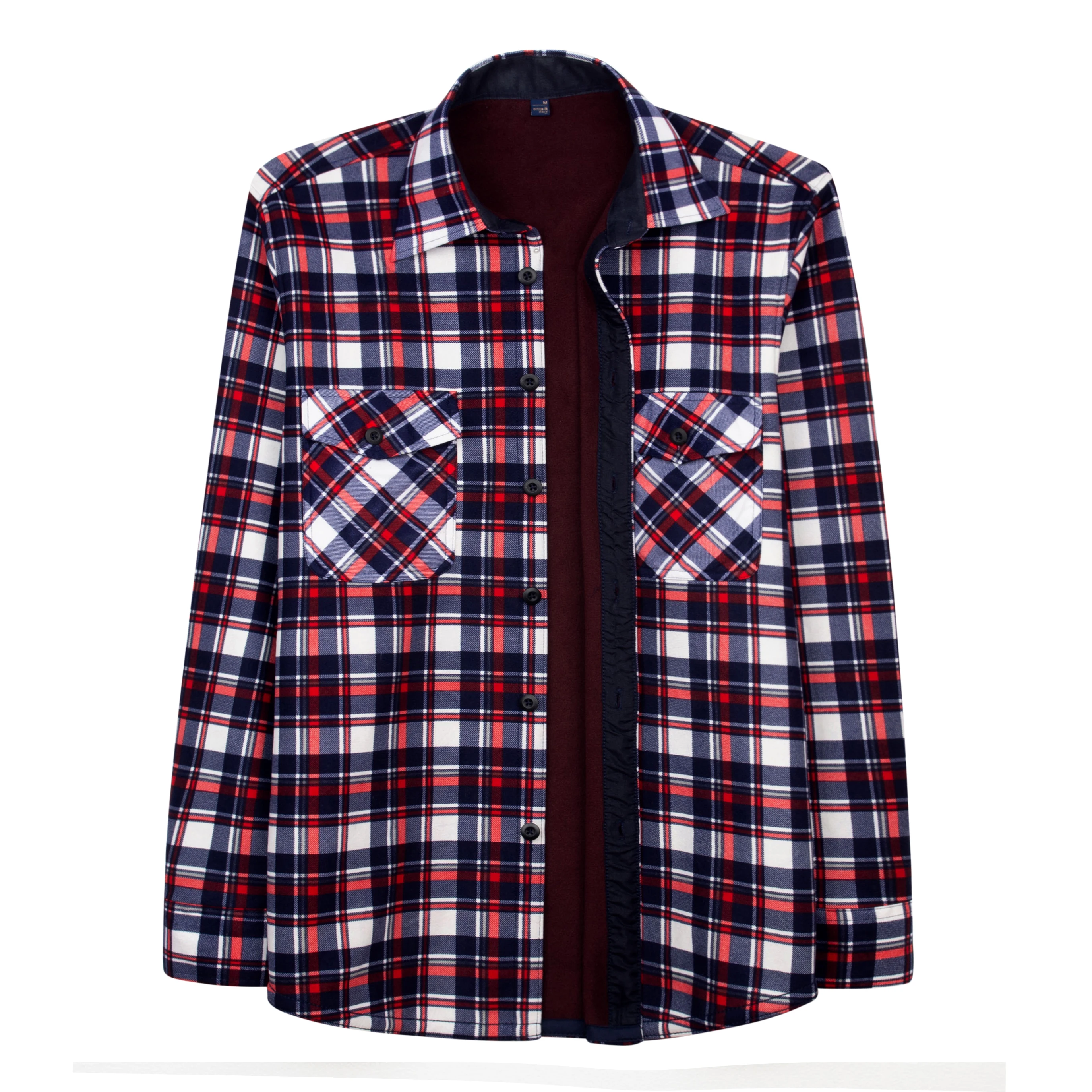 Мужская Фланелевая рубашка в клетку Повседневная зимняя с длинными рукавами