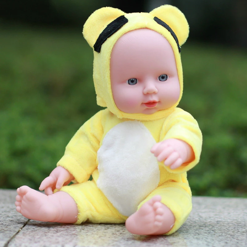 30 см милые реалистичные куклы Reborn Baby, модель, реалистичные силиконовые куклы на все тело, куклы ручной работы, игрушки для детей с одеждой - Цвет: YellowConjoinedFrog