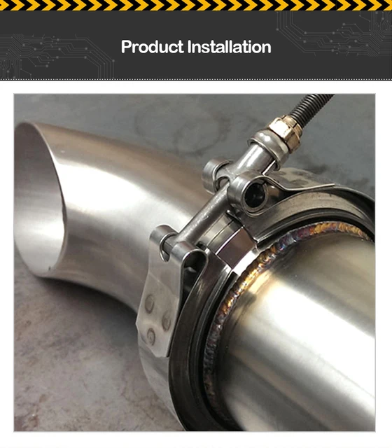 Collier De Serrage Turbo V-Band 2,5 Pouces - Acier Résistant - Pour échappement Et Turbos