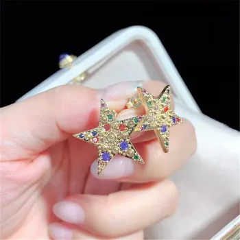 

10pairs/lot Fashion Pave Setting Cubic Zirconia Star Stud Earring Women Jewelry