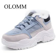 OLOMM/ г. Обувь зимние теплые женские зимние ботинки на платформе женская повседневная спортивная обувь из плюша теплая замшевая обувь на меху AB-21