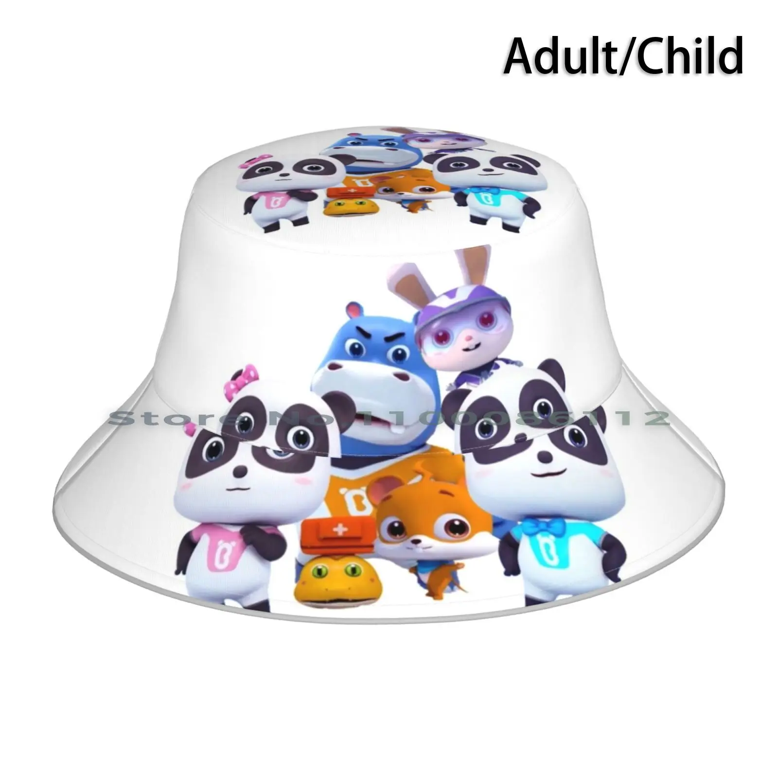 Babybus , Super Rescue Team Kiki E Panda Abbigliamento Cappello Da Pescatore Berretto Da Sole Baby Bus Babybus Kiki Panda Kids Hunk Cartoon Panda