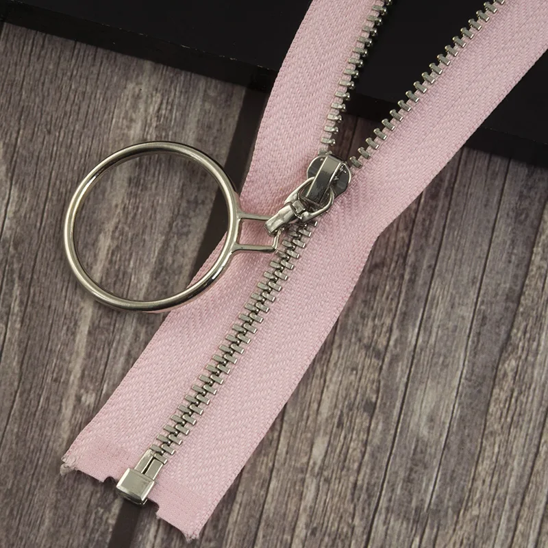 pinksilver 1 шт. 3#40 см 70 см Металлические молнии Open-end застежка на молнии для шитье сумок пуховик юбка молния Ремонтный комплект DIY аксессуары для одежды - Цвет: pinksilver