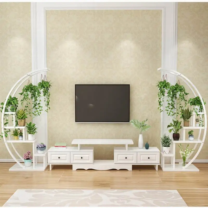Living Room Home Half Moon Type Flower Stand Multi-Storey Indoor Balcony Decorative Shelf Flower pot Storage Rack