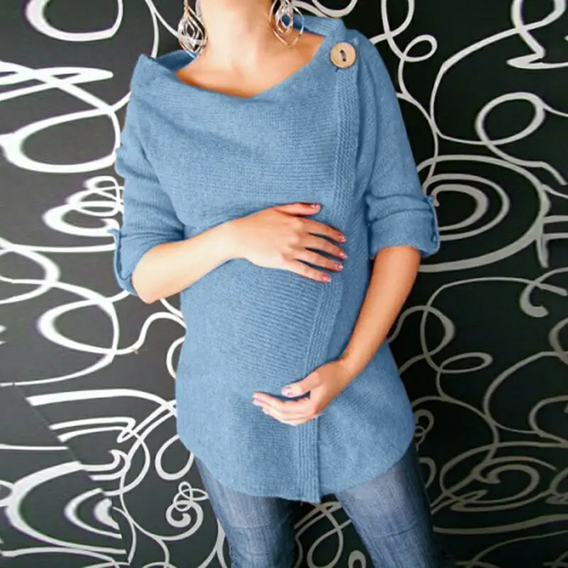 Одежда для беременных трикотажные пуловеры, свитер женский свитер с капюшоном и пуговицами