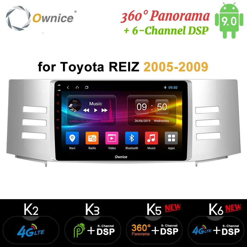 Ownice K1 K2 K3 " Octa 8 Core Android 9,0 автомобиля радио плеер с gps-навигатором для Toyota Reiz Mark X 2005 2006 2007 2008 2009 DVD 4 аппарат не привязан к оператору сотовой связи