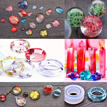 

Handmade Crystal Glue Mould Mold Set Resin Jewelry Mold Kit 83pcs Bracelet Pendant Silicone Molds LXH