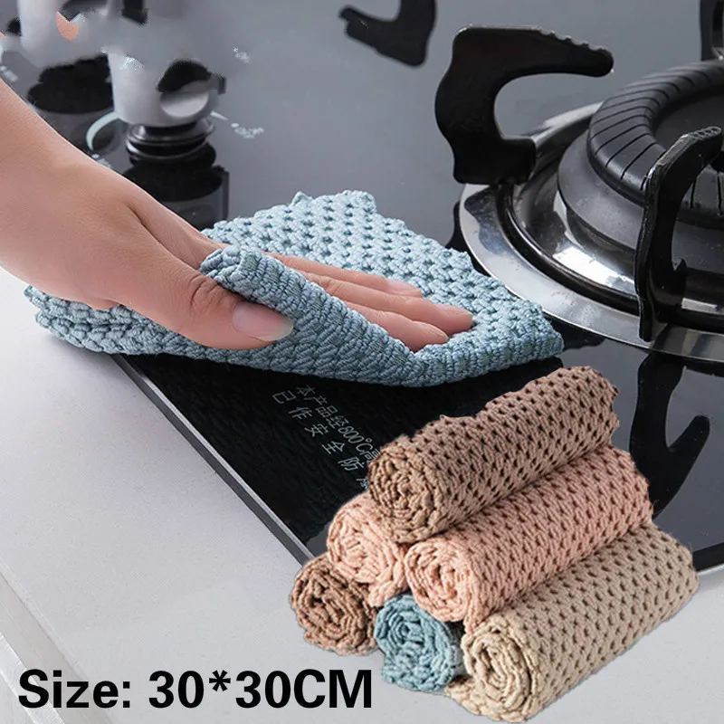 

20Pcs Household Decontamination Cleaning Cloth Kitchen Dish Pan Pot Tableware Washing Scouring Pad Kitchen Towel