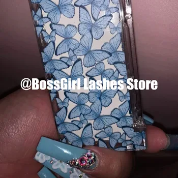 

BossGirl Lashes butterfly lash boxes packaging with 25mm mink eyelashes custom logo lash boxes packaging