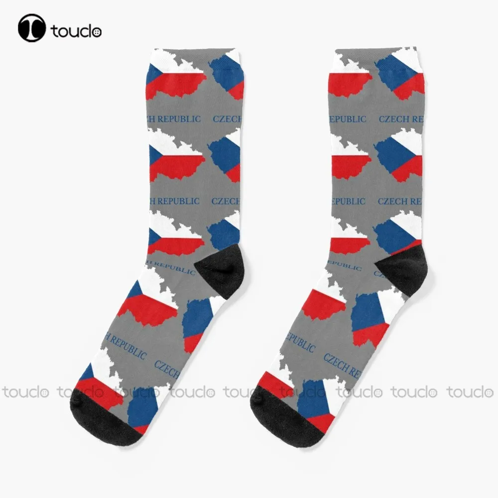 

Czech Republic, Czechia Map Flag Socks Unisex Adult Teen Youth Socks Personalized Custom 360° Digital Print Hd High Quality