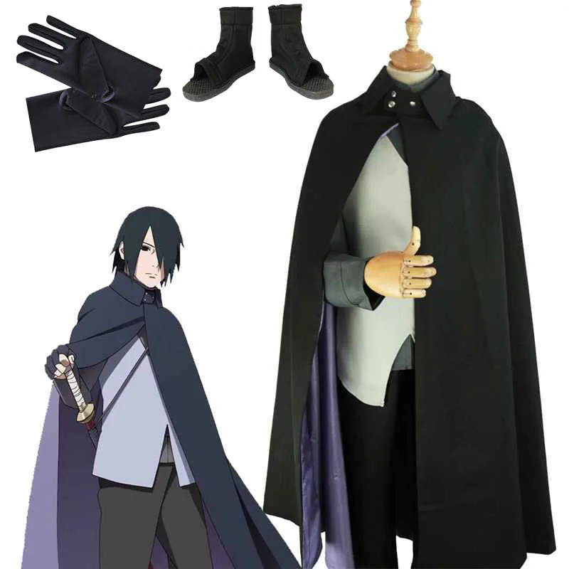 Аниме Boruto Naruto фильм Uchiha Sasuke косплей костюм японская Мужская Униформа с плащом