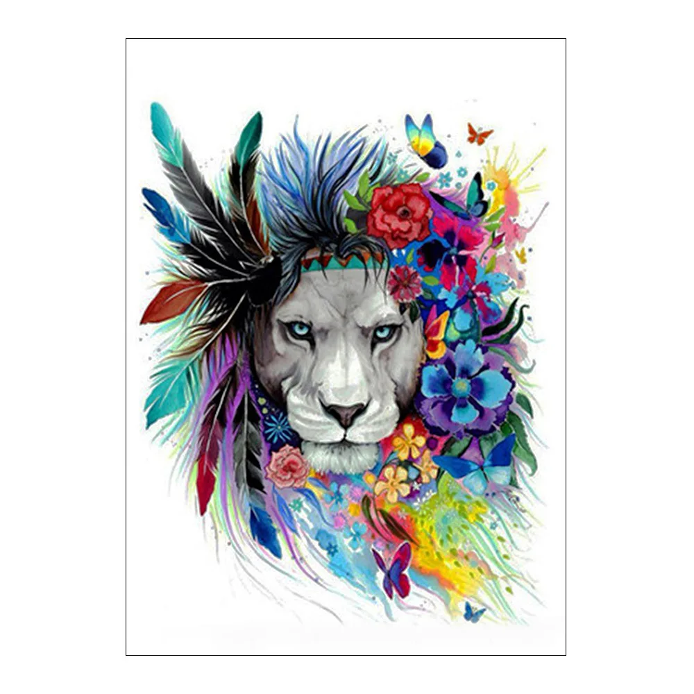 

Watercolor Feathered lion head Diamond Painting Animal Round Full Drill Nouveaute DIY Mosaic Embroidery 5D Cross Stitch gifts