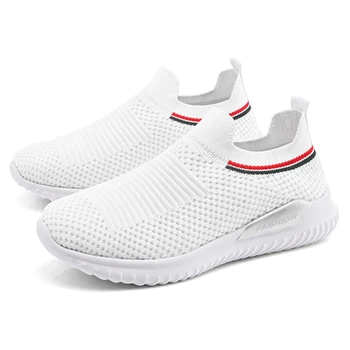 

Plus Size 43 Breathable Mesh Platform Sneakers Women Slip on Soft Ladies Casual Running Shoes Woman Knit Sock Shoes Flats X027