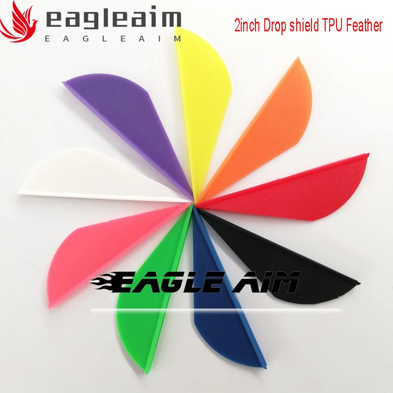 36PCS/Pack Archery 2inches Plastic Arrow Vanes Shield TPU Arrow Feather Accessories for Arrow Shaft Archery DIY Shooting Hunting