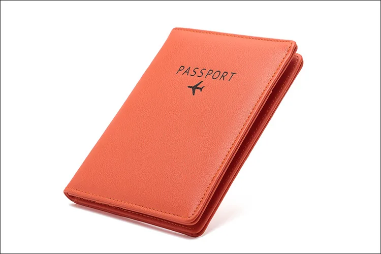 Многофункциональная Для мужчин Бизнес воздуха бумажник с отделением под паспорт Для женщин туфли из мягкой кожи с отделением для паспорта Обложка Кредитная карта, RFID держатель кошелек 7 видов цветов - Цвет: Orange
