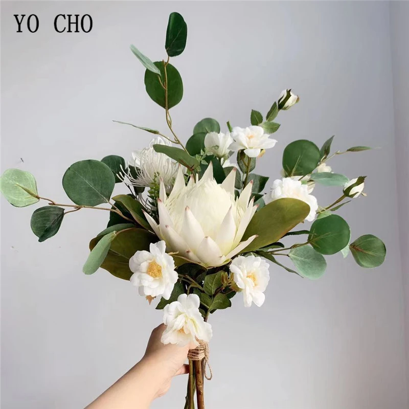 

YO CHO Wedding Bouquet Flower Bride Sisters Flowers Bouquet Artificial Flowers Rose Monarch Flower Sims Azalea Wedding Bouquets