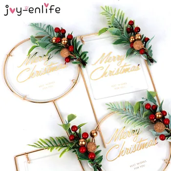 

Acrylic Merry Christmas Cake Toppers Christmas decorations Floral Gold Cupcake Topper Cake Decoration for Xmas Navidad New Year