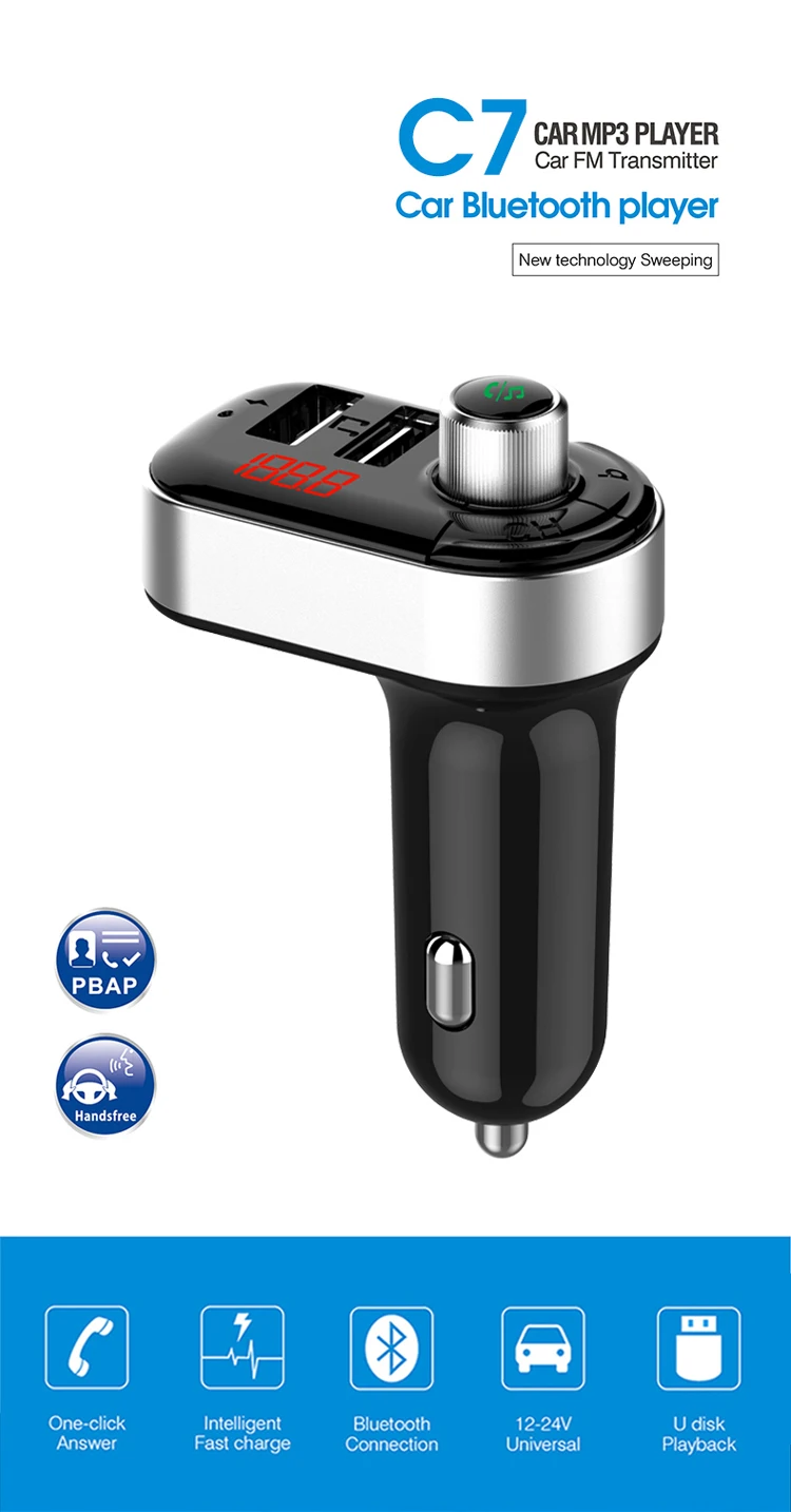 Модный автомобильный комплект громкой связи беспроводной Bluetooth fm-передатчик Автомобильный MP3-плеер 3.1A двойной USB быстрое зарядное устройство