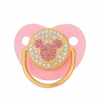 BLINGONLY Luxury Infant Dummy Pink Rhinestone BPA Free Bling Pacifier For Babies 1