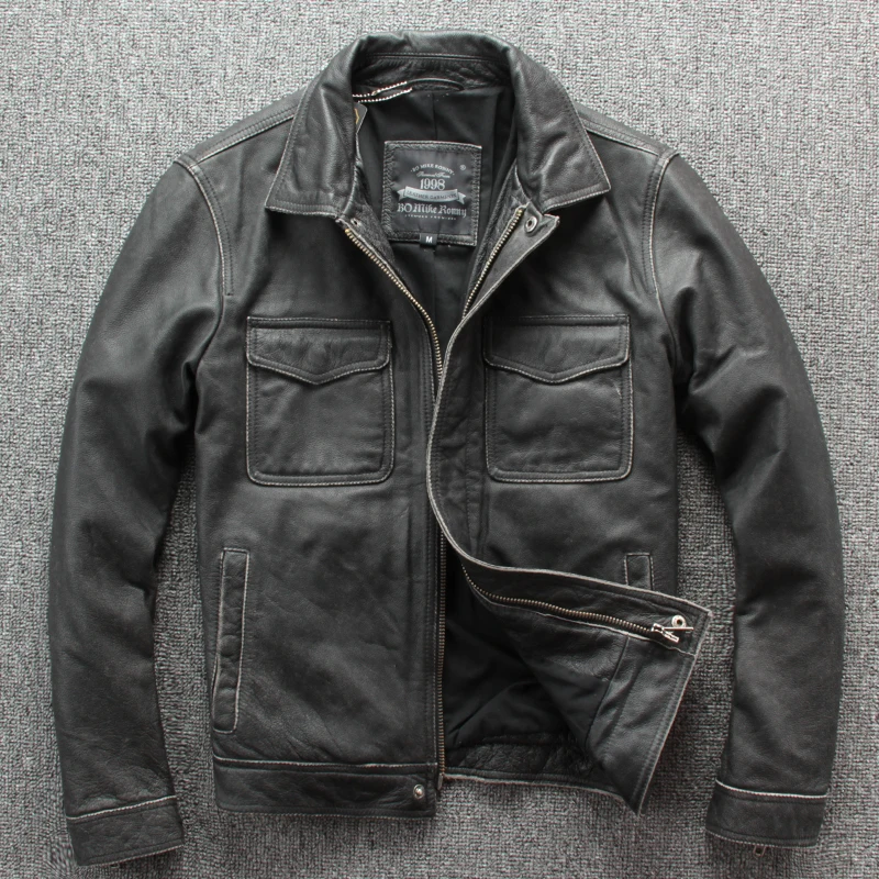 Gratis Verzending. gloednieuwe Klassieke Lederen Jas. mens Casual Vintage Dikkere Jas. koeienhuid Warme Jassen. stenen Molen Motor Plus Size Gratis Verzending. gloednieuwe Klassieke Lederen Jas. mens Casual Vintage Dikkere Jas. koeienhuid Warme Jassen. stenen Molen Motor Plus Size