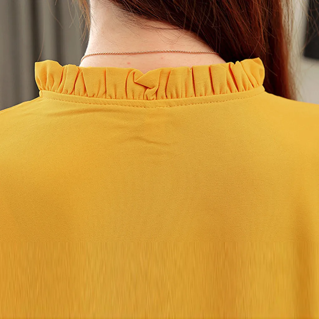 Шифоновое женское платье с длинным рукавом и вышивкой, повседневные топы с v-образным вырезом, рубашка с галстуком-бабочкой, сексуальное платье Vestidos De Verano размера плюс, платье размера плюс