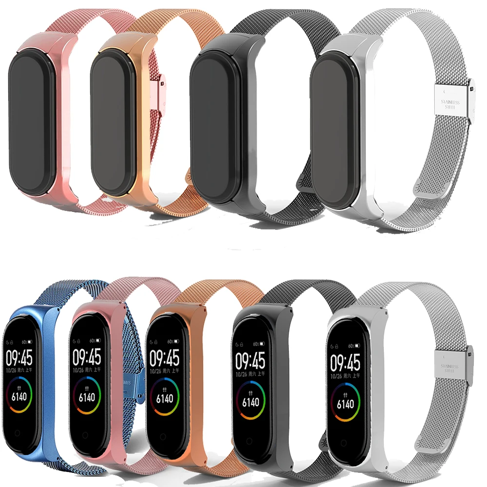 

Apply To Xiaomi 6/5/4/3 Band Strap Stainless Steel Replacement Strap Metal Bracelet Accessories For Xiaom Band Wristband