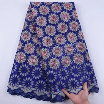 

Latest African Lace Embroidered Swiss Voile Lace In Switzerland 2020 High Quality Dry Cotton Lace Fabric For Dress 5 Yards S1900